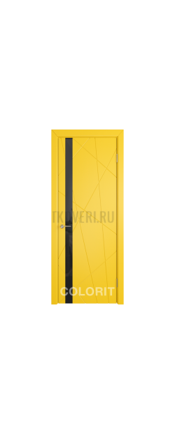 Дверь эмаль К5 COLORIT ДО черный лак  Желтая эмаль