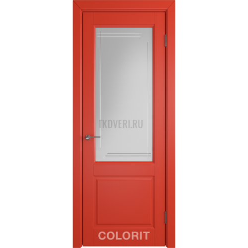 Дверь эмаль К1 COLORIT ДО матовое с фрезеровкой Красная эмаль