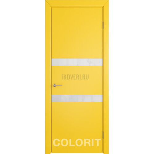 Дверь эмаль K6 COLORIT ДО белый лак Желтая эмаль