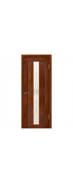 Дверь массив ольхи Версаль остекленная Бренди