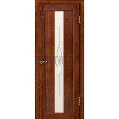 Дверь массив ольхи Версаль остекленная Бренди