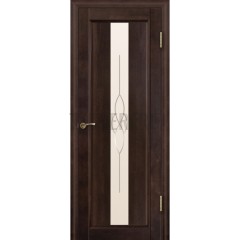 Дверь массив ольхи Версаль остекленная Венге