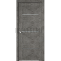 Дверное полотно Master Foil LOFT 1 600х2000 Цвет Бетон темно-серый стекло Мателюкс Графит