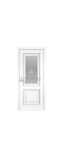 Дверное полотно SoftTouch SoftTouch ALTO 7 600х2000 цвет Ясень белый структурный стекло КРИСТАЛЛ серебро
