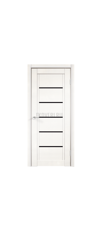 Дверное полотно Экошпон NEXT 1 600х2000 цвет Белый Эмалит стекло Лакобель черное