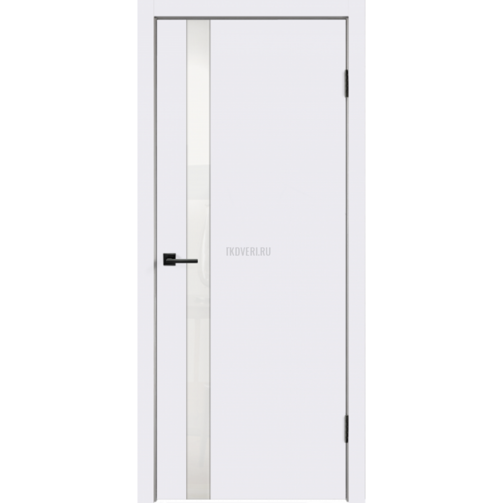 Дверное полотно Эмаль SCANDI 1 Z1 600х2000 цвет Белый RAL9003 стекло Лакобель белое