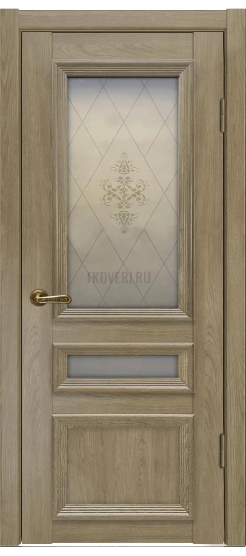 Вероника-3 Дуб натуральный межкомнатная дверь экошпон со стеклом