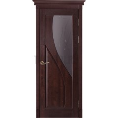Дверь Ока массив ольхи-Даяна Махагон стекло
