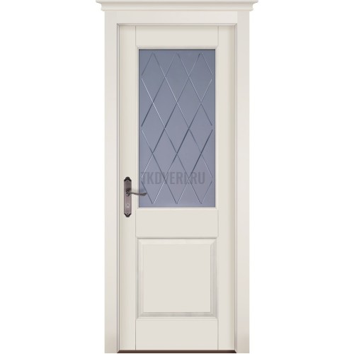 Дверь Ока массив ольхи-Элегия Белая эмаль стекло