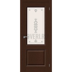 Статус-15 венге межкомнатная шпонированная дверь со стеклом 
