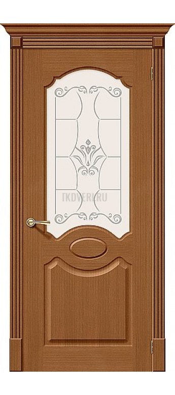 Селена орех межкомнатная шпонированная дверь со стеклом