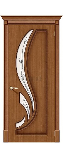 Лилия орех межкомнатная шпонированная дверь со стеклом
