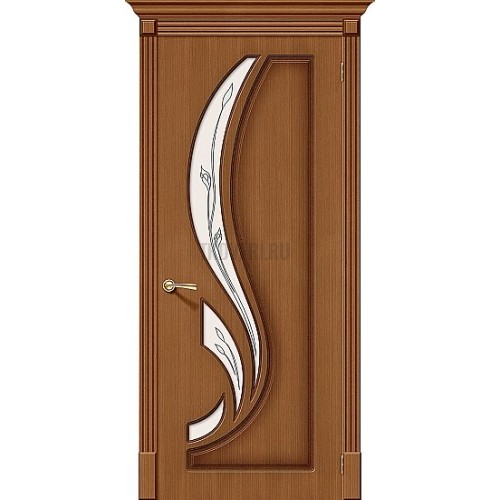 Лилия орех межкомнатная шпонированная дверь со стеклом