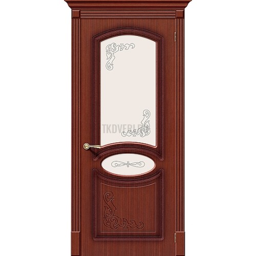 Азалия макоре межкомнатная шпонированная дверь со стеклом