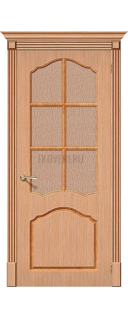 Каролина дуб межкомнатная шпонированная дверь со стеклом