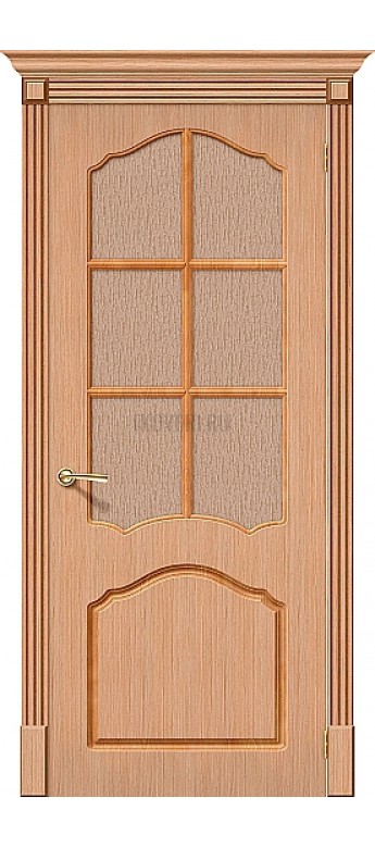 Каролина дуб межкомнатная шпонированная дверь со стеклом