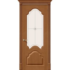 Афина орех межкомнатная шпонированная дверь со стеклом