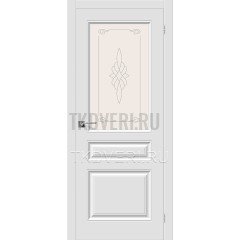Дверь ПВХ Скинни-15 Белый остекленная