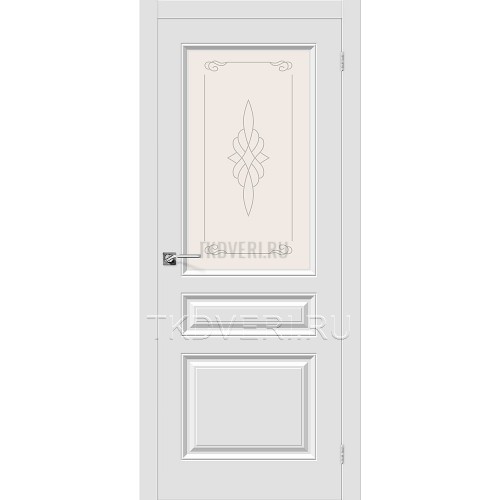 Дверь ПВХ Скинни-15 Белый остекленная