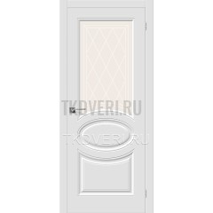 Дверь ПВХ Скинни-21 Белый остекленная