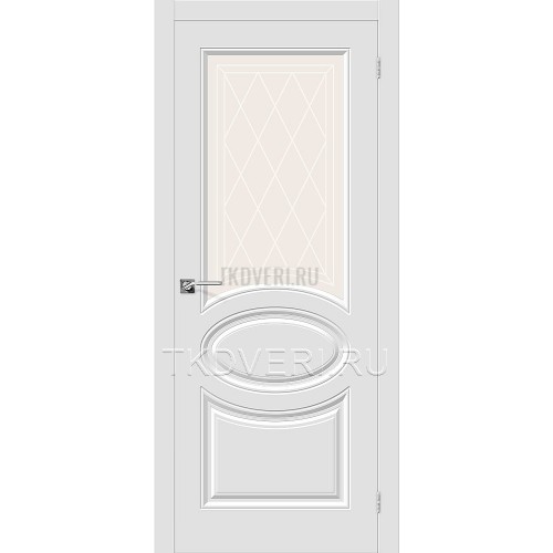 Дверь ПВХ Скинни-21 Белый остекленная