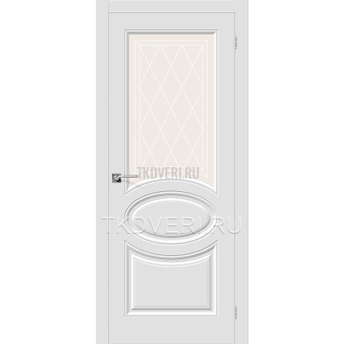 Дверь ПВХ Статус-21 Белый остекленная