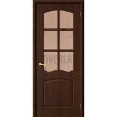 Дверь ПВХ Альфа Венге остекленная