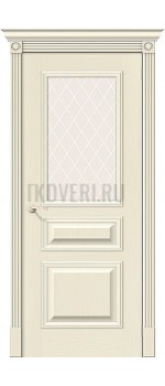 Дверь шпон Вуд Классик-15.1 остекленная Ivory