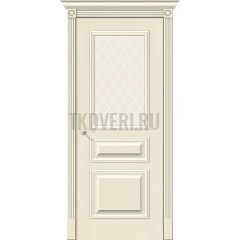Дверь шпон Вуд Классик-15.1 остекленная Ivory