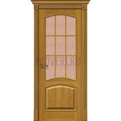 Дверь шпон Вуд Классик-33 остекленная Natur Oak