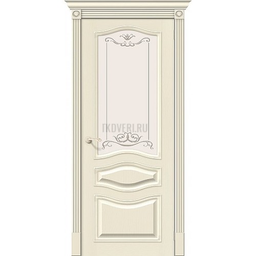 Дверь шпон Вуд Классик-51 остекленная Ivory