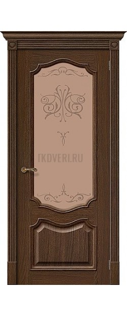 Дверь шпон Вуд Классик-53 остекленная Golden Oak