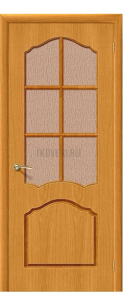 Дверь шпон Каролина остекленная Дуб Нат