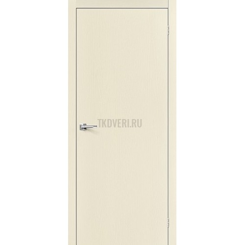 Дверь шпон Вуд Флэт-0V1 глухая Ivory V