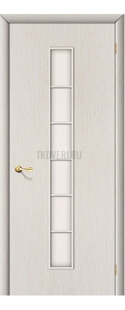 Ламинированная дверь со стеклом сатинато белое МДФ кромка ПВХ БелДуб 010-0317