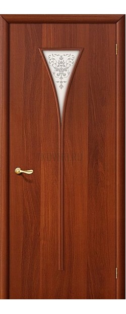 Межкомнатная дверь МДФ ИталОрех 010-0357 белое художественное стекло 190*55