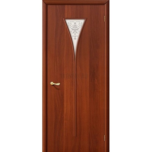 Межкомнатная дверь МДФ ИталОрех 010-0357 белое художественное стекло 190*55