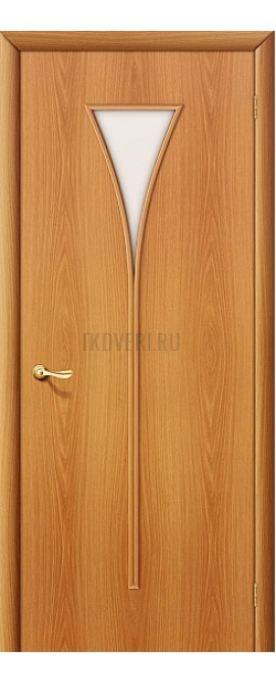 Межкомнатная дверь МДФ МиланОрех 010-0351 с белым стеклом 190*55