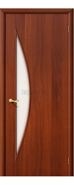 Ламинированная дверь с белым стеклом из МДФ ИталОрех 010-0430 190*55