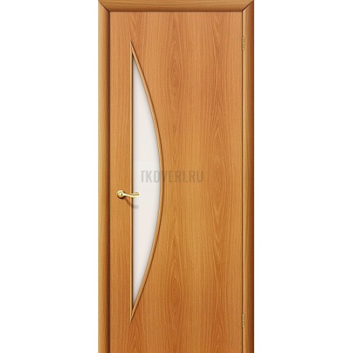 Ламинированная дверь с белым стеклом из МДФ МиланОрех 010-0437 190*55