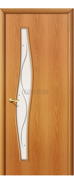 Ламинированная дверь из МДФ со стеклом с элементами фьюзинга МиланОрех 010-0501