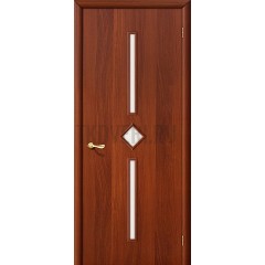 Дверь ламинированная из МДФ ИталОрех 010-0570 (с белым стеклом)