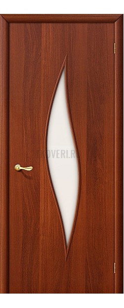 Ламинированная дверь со стеклом МДФ с отделкой ИталОрех 010-0063