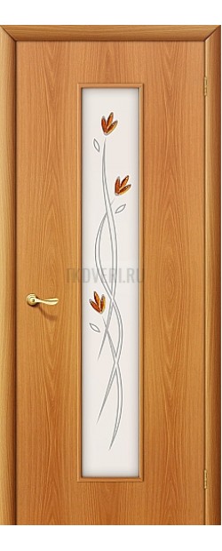 Ламинированная дверь со стеклом МДФ финиш-пленка МиланОрех 010-0201