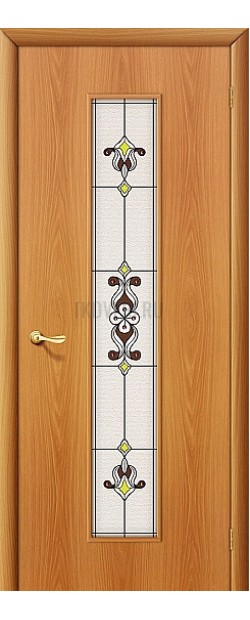 Ламинированная дверь МДФ финиш-пленка "Витраж" МиланОрех 010-0221
