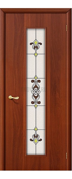 Ламинированная дверь МДФ финиш-пленка "Витраж" ИталОрех 010-0215