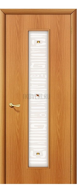 Ламинированная дверь МДФ белое художественное стекло МиланОрех 010-0246