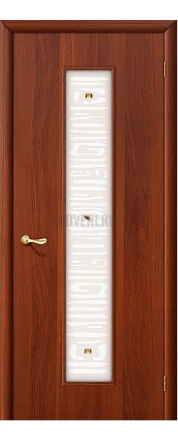 Ламинированная дверь МДФ белое художественное стекло ИталОрех 010-0240