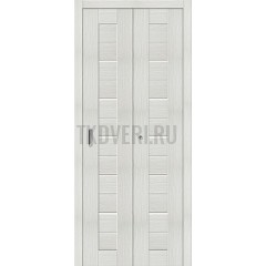 Дверь книжка экошпон Порта-22 Bianco Veralinga стекло сатинато белое