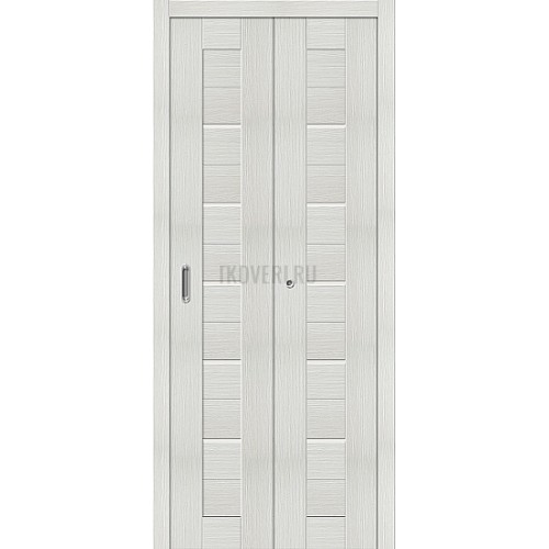 Дверь книжка экошпон Порта-22 Bianco Veralinga стекло сатинато белое